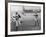 Jesse Owens Beating Baseball Player George Case in 100-Yard Dash in 1946-null-Framed Photo