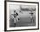 Jesse Owens Beating Baseball Player George Case in 100-Yard Dash in 1946-null-Framed Photo