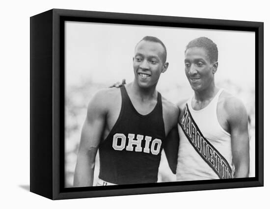 Jesse Owens with Ralph Metcalfe-null-Framed Stretched Canvas