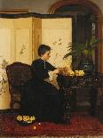 Lady Making Posies from Primroses, 1887 (Oil on Panel)-Jessica Hayllar-Giclee Print