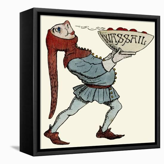 Jester Carrying a Wassail Bowl-null-Framed Stretched Canvas