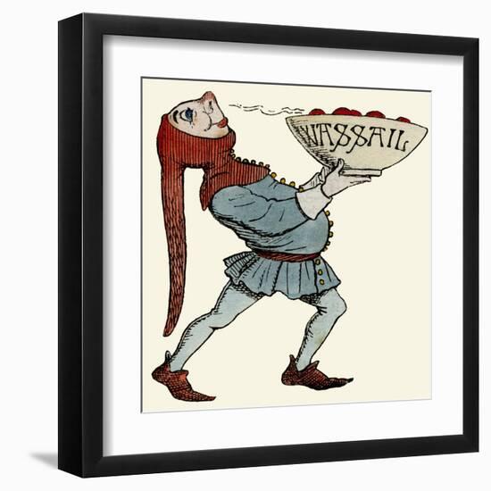 Jester Carrying a Wassail Bowl-null-Framed Art Print