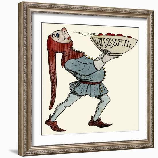 Jester Carrying a Wassail Bowl-null-Framed Art Print