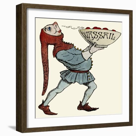 Jester Carrying a Wassail Bowl-null-Framed Art Print