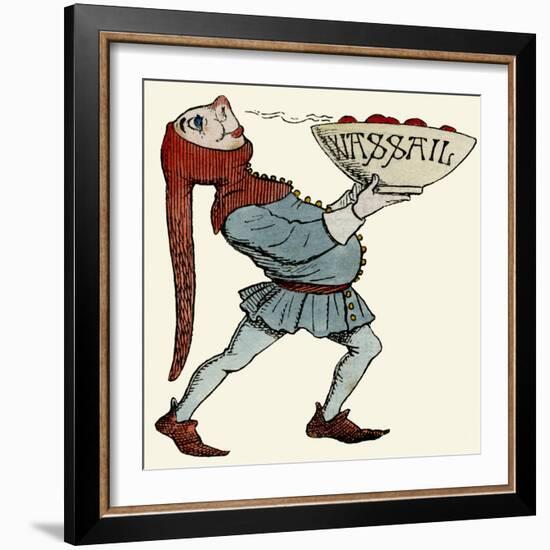 Jester Carrying a Wassail Bowl-null-Framed Art Print