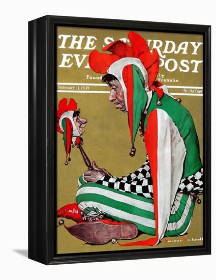 "Jester" Saturday Evening Post Cover, February 11,1939-Norman Rockwell-Framed Premier Image Canvas