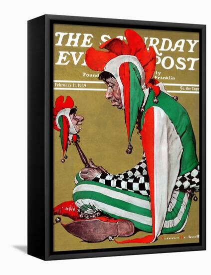 "Jester" Saturday Evening Post Cover, February 11,1939-Norman Rockwell-Framed Premier Image Canvas