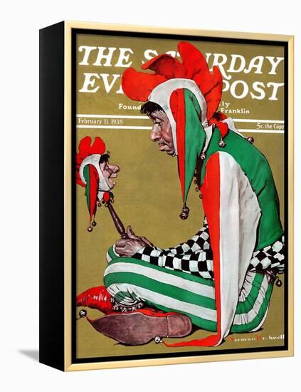 "Jester" Saturday Evening Post Cover, February 11,1939-Norman Rockwell-Framed Premier Image Canvas