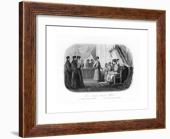 Jesuits in Front of Akbar, 1580S, (C184)-N Remond-Framed Giclee Print