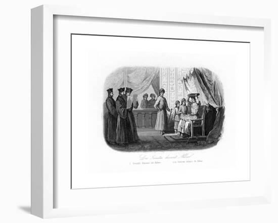 Jesuits in Front of Akbar, 1580S, (C184)-N Remond-Framed Giclee Print