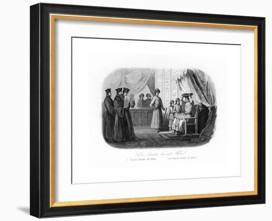 Jesuits in Front of Akbar, 1580S, (C184)-N Remond-Framed Giclee Print