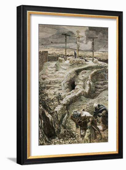 Jesus Alone on the Cross-James Tissot-Framed Giclee Print