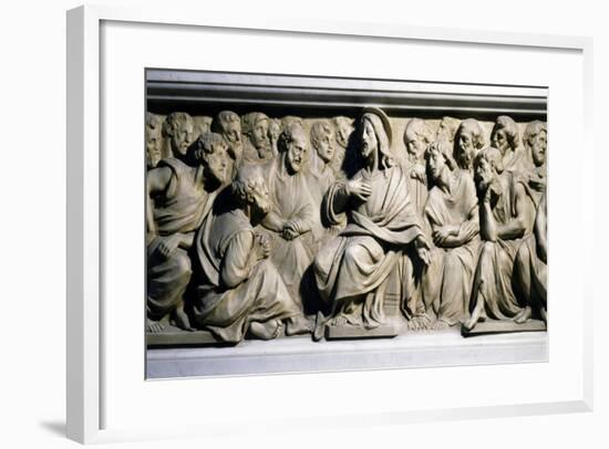 Jesus and Apostles, Bas-Relief of Pulpit of Nola Cathedral, Campania, Italy, 19th-20th Century-null-Framed Giclee Print