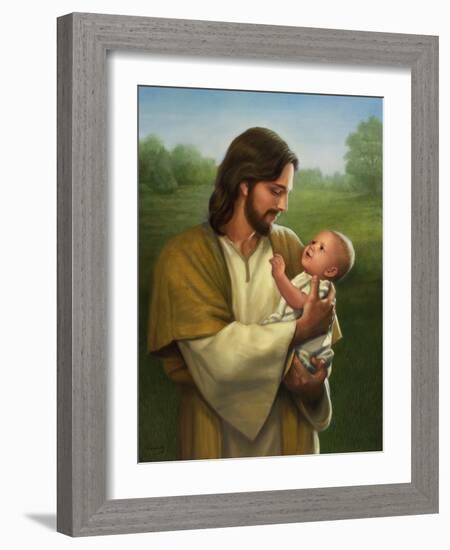 Jesus and Baby-David Lindsley-Framed Giclee Print