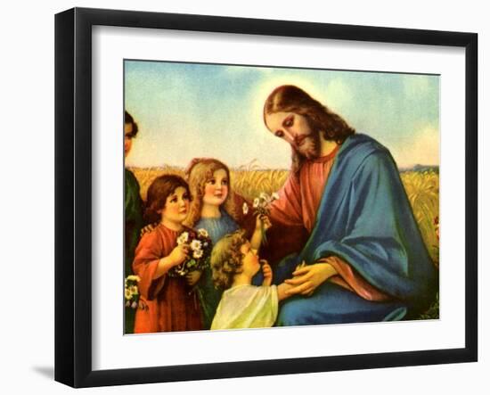 Jesus and Children-null-Framed Giclee Print