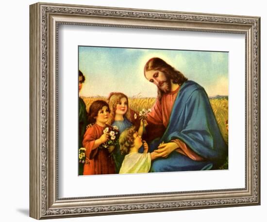 Jesus and Children-null-Framed Giclee Print