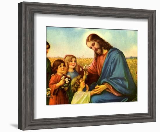 Jesus and Children-null-Framed Giclee Print