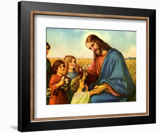 Jesus and Children-null-Framed Giclee Print