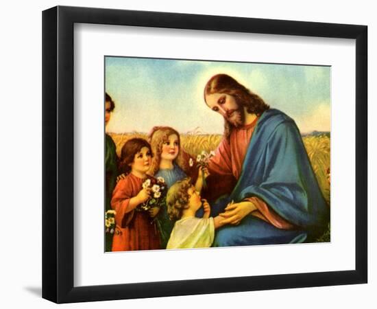 Jesus and Children-null-Framed Giclee Print