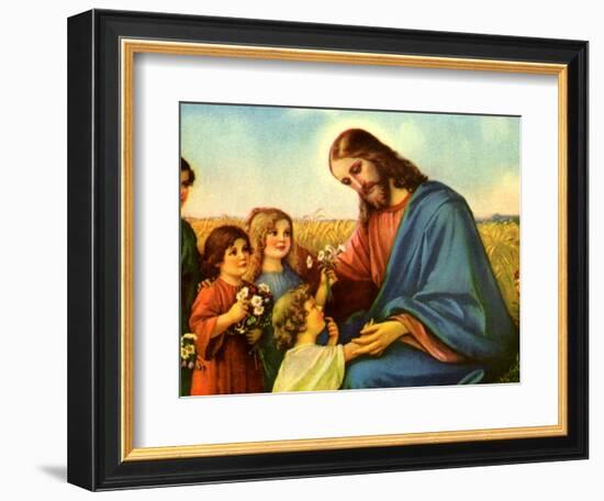 Jesus and Children-null-Framed Giclee Print