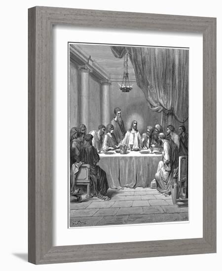 Jesus and His Disciples at the Last Supper, 1866-Gustave Doré-Framed Giclee Print