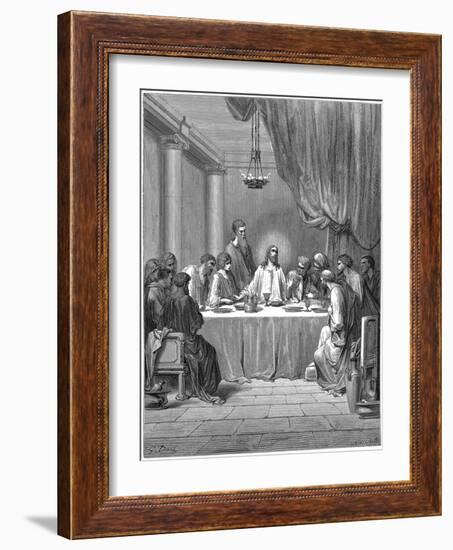 Jesus and His Disciples at the Last Supper, 1866-Gustave Doré-Framed Giclee Print