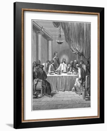 Jesus and His Disciples at the Last Supper, 1866-Gustave Doré-Framed Giclee Print