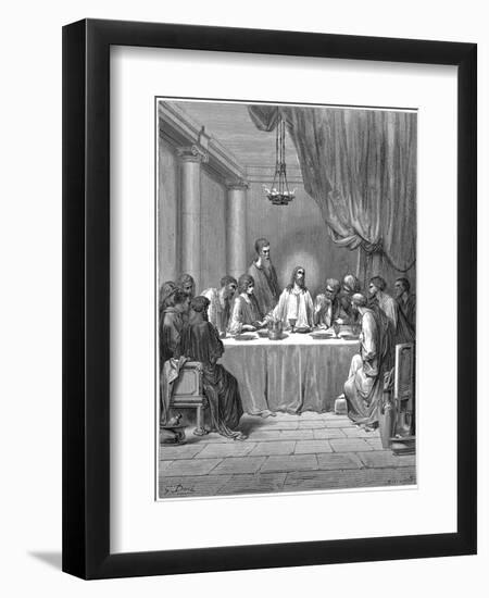 Jesus and His Disciples at the Last Supper, 1866-Gustave Doré-Framed Giclee Print