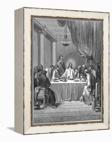 Jesus and His Disciples at the Last Supper, 1866-Gustave Doré-Framed Premier Image Canvas