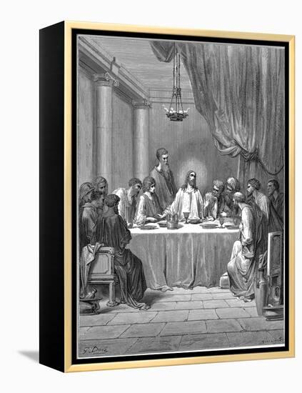 Jesus and His Disciples at the Last Supper, 1866-Gustave Doré-Framed Premier Image Canvas