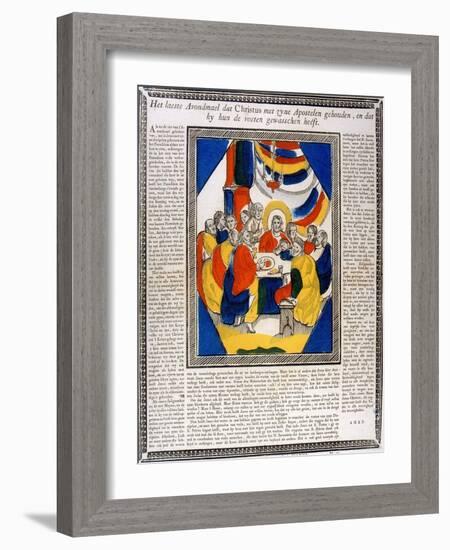 Jesus and His Disciples at the Last Supper, 19th Century-null-Framed Giclee Print