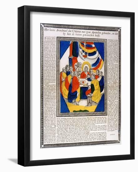 Jesus and His Disciples at the Last Supper, 19th Century-null-Framed Giclee Print