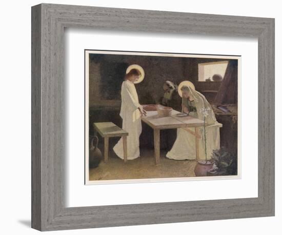 Jesus and His Parents at the Supper Table-Frank V. Du-Framed Art Print