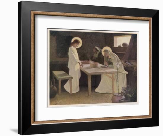 Jesus and His Parents at the Supper Table-Frank V. Du-Framed Art Print