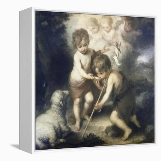 Jesus and John the Baptist-Bartolome Esteban Murillo-Framed Premier Image Canvas