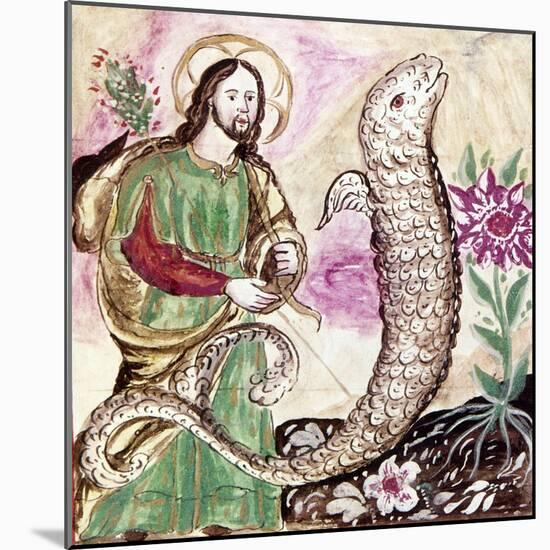 Jesus and Serpent-null-Mounted Giclee Print