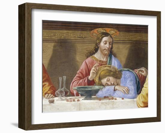 Jesus and St. John, Detail from Last Supper, 1485-Domenico Ghirlandaio-Framed Giclee Print