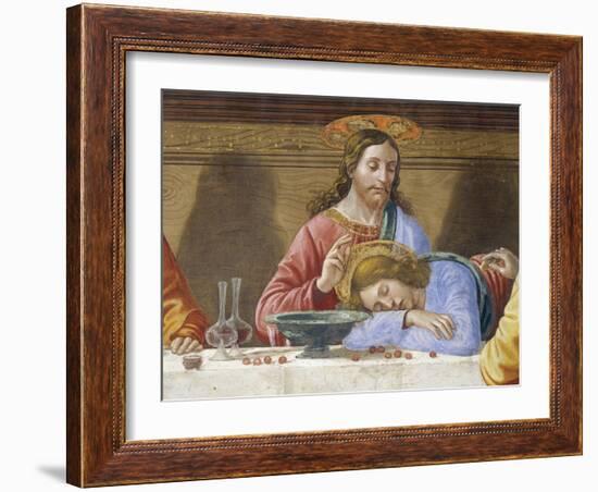 Jesus and St. John, Detail from Last Supper, 1485-Domenico Ghirlandaio-Framed Giclee Print