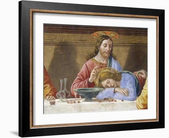 Jesus and St. John, Detail from Last Supper, 1485-Domenico Ghirlandaio-Framed Giclee Print
