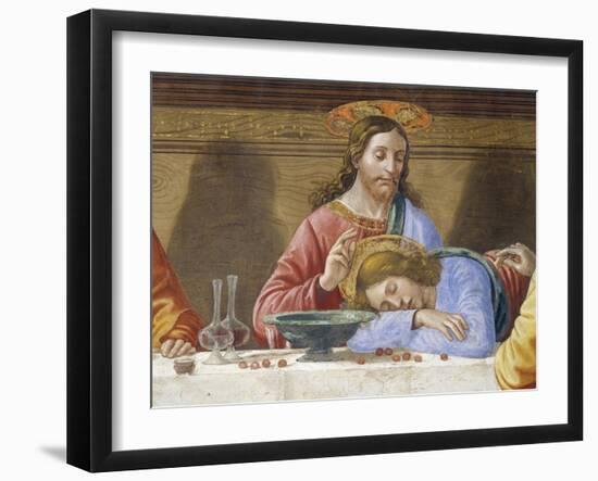 Jesus and St. John, Detail from Last Supper, 1485-Domenico Ghirlandaio-Framed Giclee Print