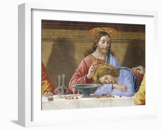 Jesus and St. John, Detail from Last Supper, 1485-Domenico Ghirlandaio-Framed Giclee Print