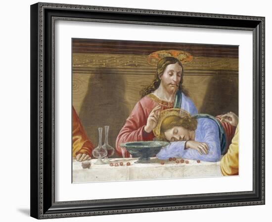 Jesus and St. John, Detail from Last Supper, 1485-Domenico Ghirlandaio-Framed Giclee Print