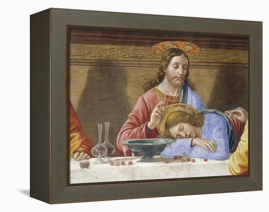 Jesus and St. John, Detail from Last Supper, 1485-Domenico Ghirlandaio-Framed Premier Image Canvas