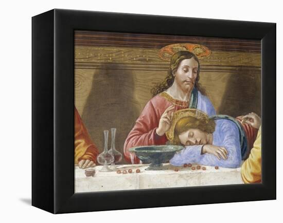 Jesus and St. John, Detail from Last Supper, 1485-Domenico Ghirlandaio-Framed Premier Image Canvas