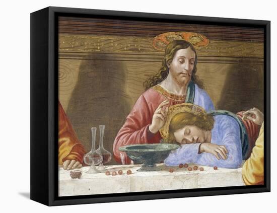 Jesus and St. John, Detail from Last Supper, 1485-Domenico Ghirlandaio-Framed Premier Image Canvas