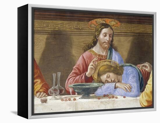 Jesus and St. John, Detail from Last Supper, 1485-Domenico Ghirlandaio-Framed Premier Image Canvas