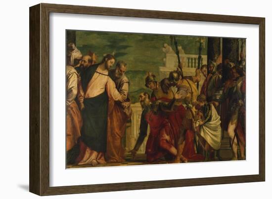 Jesus and the Centurion, about 1571-Paolo Veronese-Framed Giclee Print