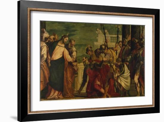 Jesus and the Centurion, about 1571-Paolo Veronese-Framed Giclee Print