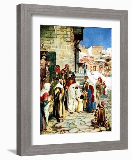 Jesus and the little children - Bible-William Brassey Hole-Framed Giclee Print