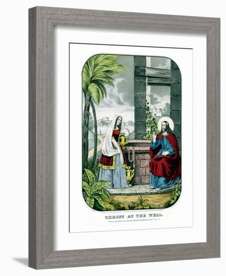 Jesus and the Samaritan woman at Jacob's Well.-Stocktrek Images-Framed Art Print
